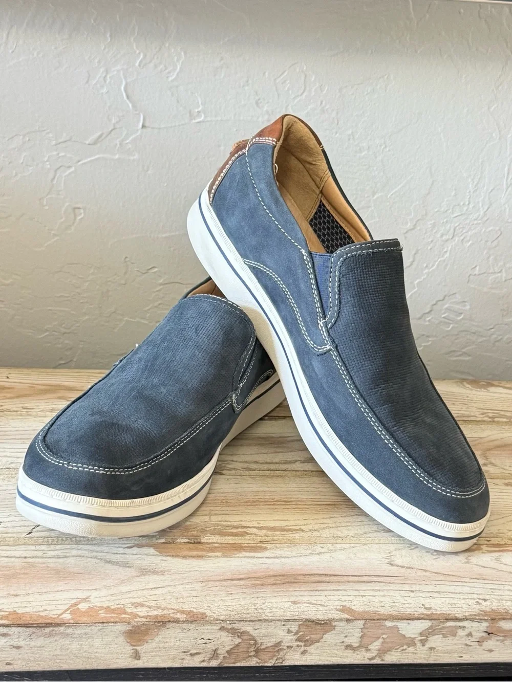 Johnston & Murphy Bowling Moc Toe Venetian Navy Size 11